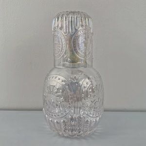 Iridescent Glass Bedside Water Carafe and Glass
